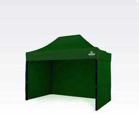 Gyorsan felállítható pavilon 2x3 m (3 fal): Acélos tartósság árusoknak - plusz 3 oldalfal - Zöld