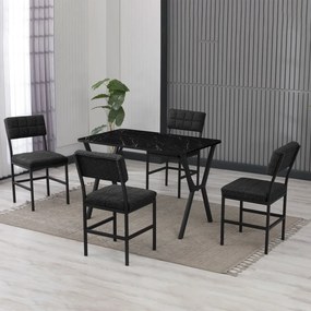 Dubai étkezőgarnitúra, antracit-fekete, 110 cm