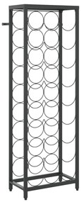Fekete kovácsoltvas bortartó 27 palackhoz 34 x 18 x 100 cm