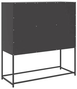 fekete hidegen hengerelt acél tálalószekrény 100,5x39x107 cm