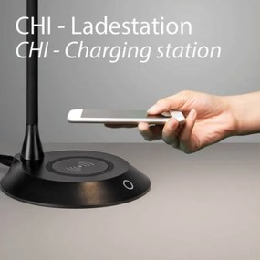 JUST LIGHT. 14414-18-LED Dimmelhető asztali lámpa beépített töltővel PUCKI LED/4,5W/230V fekete