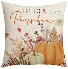 Párnahuzat HELLO PUMPKINS 45x45 cm, bézs