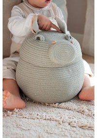 Világosszürke textil játéktároló kosár ø 25x30 cm Henry the Hippo – Lorena Canals