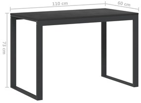 fekete forgácslap számítógépasztal 110 x 60 x 73 cm