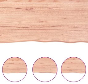 világosbarna kezelt tömör fa fürdőszobai pult 100x60x(2-6) cm