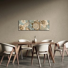Kép - Kert egy madárral (órával) (90x30 cm)