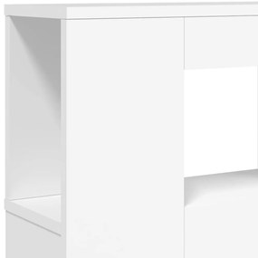 fehér szerelt fa LED-es fejtámla 140x18,5x103,5 cm
