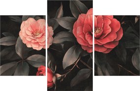 Kép - Vörös virágok sötét háttér előtt (90x60 cm)