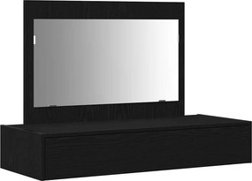 vidaXL Öltözködőasztal fiókkal Fekete 100 x 40 x 70 cm Faanyag