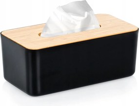 Zsebkendőtartó fekete bambusz fedéllel Vilde Zsebkendőtartó