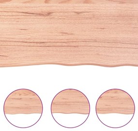 világosbarna kezelt tömör fa fürdőszobai pult 100x40x(2-6) cm