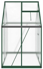 zöld alumínium melegház alapvázzal 169 x 114 x 195 cm