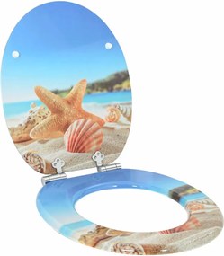 Lágy záródású WC ülőke 2 pcs Tengeri kagyló 44 x 38 cm MDF lap