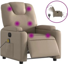 vidaXL kávészínű műbőr elektromos dönthető masszázsfotel