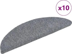 vidaXL 10db világosszürke lyukasztott öntapadó lépcsőszőnyeg 56x17x3cm