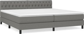 vidaXL sötétszürke szövet rugós ágy matraccal 200 x 200 cm