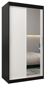 Ruhásszekrény 100 cm Toki 2 (matt fekete + matt fehér). 1064961