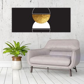 Kép - Absztrakció arany és fekete N⁰2 (120x50 cm)