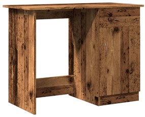 antik fa színű szerelt fa íróasztal 100 x 50 x 76 cm