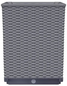 2 db sötétszürke polipropilén növénytartó 30 x 30 x 37 cm