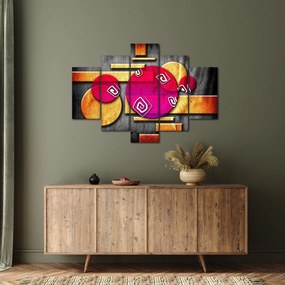 Absztrakt kép történelmi szimbólumokkal (150x105 cm)