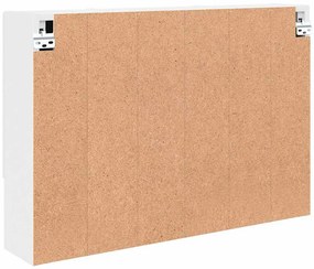 Fürdőszobai tükörszekrény ajtóval Fehér 80 x 17 x 55 cm Faanyag