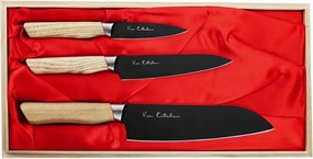 Satake Black Ash 3 db-os késkészlet fa dobozban