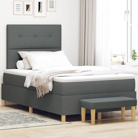 Boxspring Ágy Matrac & Pad Sötétszürke 120x190 cm Szövet