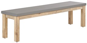 Nyolcszemélyes beton étkezőasztal két paddal és hokedlivel OSTUNI Beliani