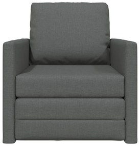 fapadlós kanapéágy 2 az 1-ben Sötét szürke 74x77x81 cm Textil
