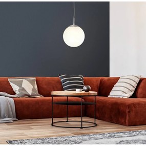 Fehér-ezüstszínű függőlámpa üveg búrával ø 20 cm RONDO – EGLO