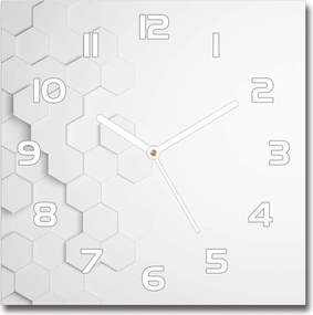 Üveg négyzet alakú óra Hatszögletű háttér 30x30 cm