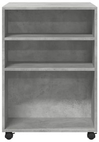 betonszürke szerelt fa kisasztal kerekekkel 55 x 60 x 78 cm