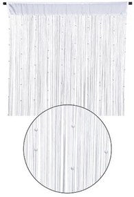 Függöny SPAGETTI(zsinórfüggöny) fehér, gyöngyökkel 90x210