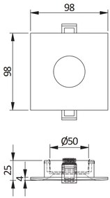 Lámpa Mennyezeti lámpatest ALESSIO, IP54, négyzet, fekete
