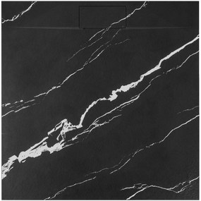 Zuhanytálca Bazalt CARRARA BLACK 90x90