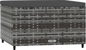 vidaXL szürke polyrattan kerti lábtartó párnával