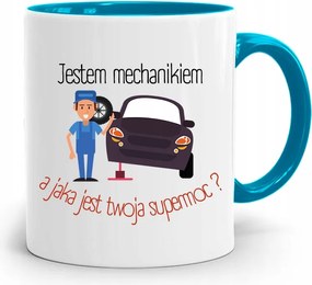 Kék Bögre Szerelőnek Szerelő Vagyok, fényképes nyomattal