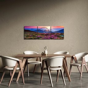 Kép - Hegyi virágzó táj (órával) (90x30 cm)