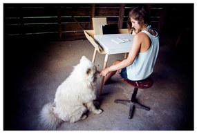 My Writing Desk fehér íróasztal 1 fiókkal - EMKO