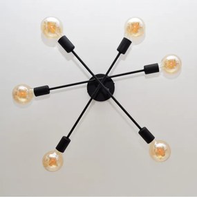 LED Felületre szerelhető csillár CAMBRIDGE 6xE27/8W/230V fekete