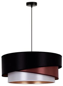 Duolla - Csillár zsinóron KOBO 1xE27/15W/230V átm. 45 cm fekete/Burgundi/ezüst