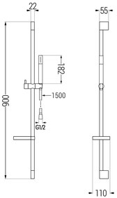 Mexen zuhanygarnitúra DS70, fekete, 785704583-70