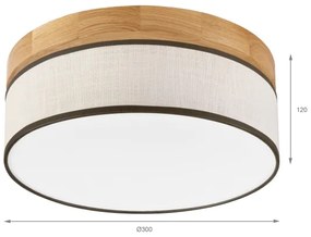 Brilagi - LED mennyezeti lámpa BELLADONNA LED/20W/230V Ø 30 cm krémszínű/tölgy