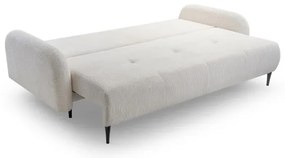 Kihúzható kárpitozott háromszemélyes kanapé CLOUDY, krémszínű