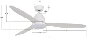 Lucci air 213043 - LED Mennyezeti ventilátor WHITEHAVEN GX53/17W/230V fehér + távirányító