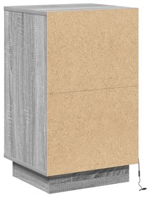 Éjjeli Szekrény LED-del Szürke Sonával 39x34.5x65 cm Mérnöki Fa