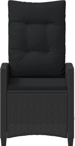 Fekvő Kerti Szék Fekete 56 x 60 x 112 cm polirattan