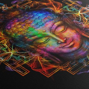 Kép - Buddha mellszobra neon színekben (70x50 cm)