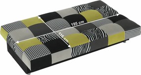 Dívány, anyag/ lime zöld/ szürke / fekete, ALABAMA